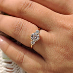 Round Cut Diamond Ring In 3 Stone Style