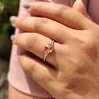 Rose Cut Pink Diamond Engagement Ring With Muse Setting