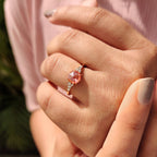 Rose Cut Pink Diamond Engagement Ring With Muse Setting
