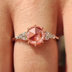 Rose Cut Pink Diamond Engagement Ring With Muse Setting
