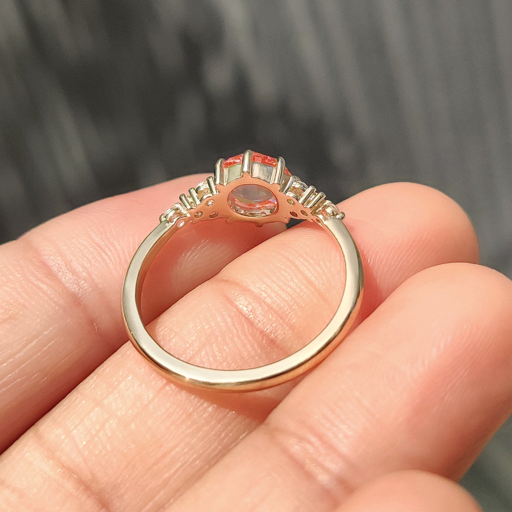 Rose Cut Pink Diamond Engagement Ring With Muse Setting