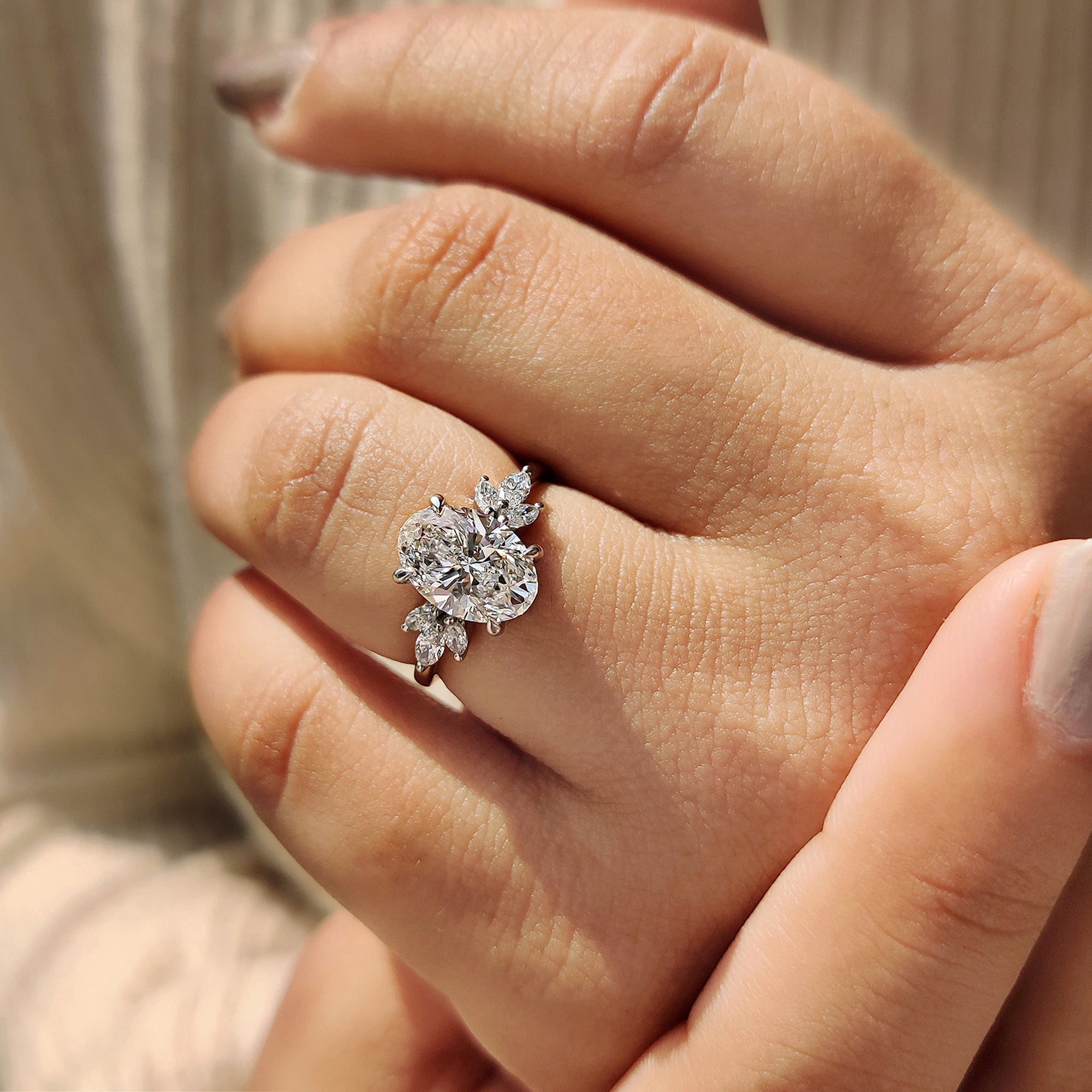Oval Cut Engagement Ring With Muse Setting