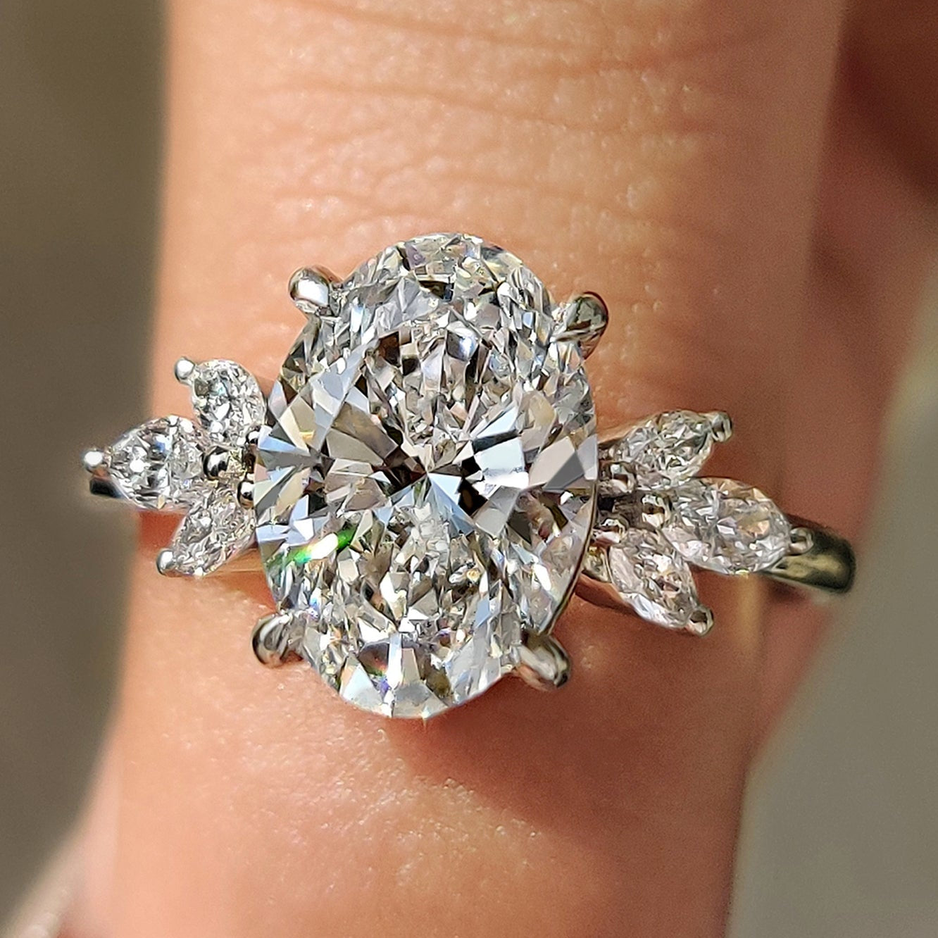 Oval Cut Engagement Ring With Muse Setting