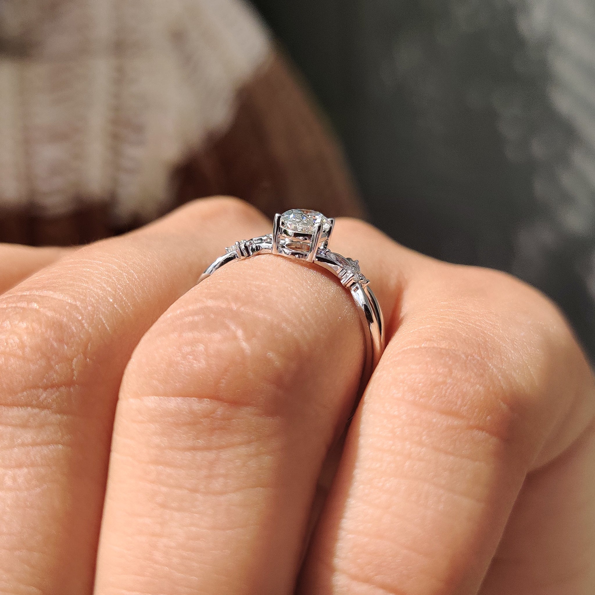 Nature Inspired Oval Cut Engagement Ring Secondary image