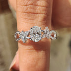 Nature Inspired Oval Cut Engagement Ring