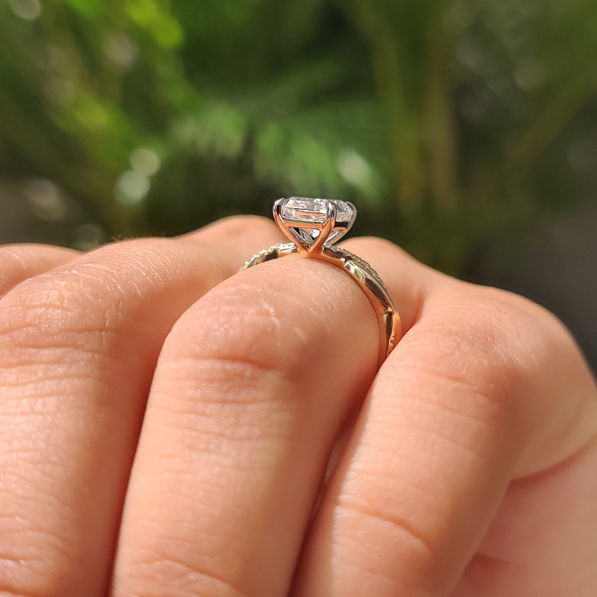 Radiant Cut Engagement Ring In Twisted Shank Set Secondary image