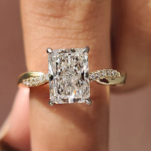 Radiant Cut Engagement Ring In Twisted Shank Set