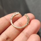 Open Wedding Ring With Marquise and Round Cut Diamond