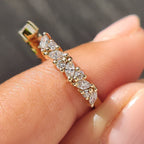 Open Wedding Ring With Marquise and Round Cut Diamond