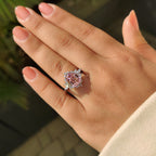 Shield Cut Pink Gemstone Ring