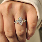 Nature Inspired Art Deco Marquise Ring