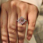 Shield Cut Pink Gemstone Ring