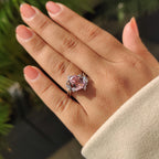 Shield Cut Pink Gemstone Bypass Engagement Ring