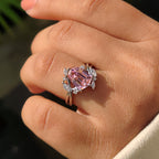 Shield Cut Pink Gemstone Bypass Engagement Ring