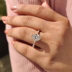 Oval Pave Engagement Ring Featuring Marquise Pave Band