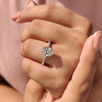 Oval Pave Engagement Ring Featuring Marquise Pave Band