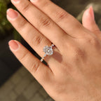 Oval Pave Engagement Ring Featuring Marquise Pave Band