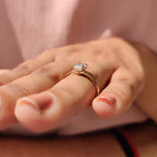 Emerald Cut Solitaire Ring In Basket Design