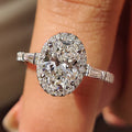 Oval Cut Engagement Ring With Tapered Baguette Side Stone
