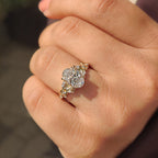 Oval Shaped Engagement Ring In Nature Inspired Style