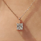 Princess Cut Diamond Pendant In Solitaire Style