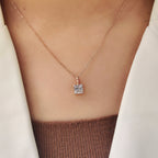 Princess Cut Diamond Pendant In Solitaire Style