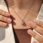 Princess Cut Diamond Pendant In Solitaire Style