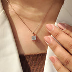 Princess Cut Diamond Pendant In Solitaire Style