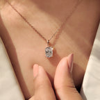 Cushion Cut Solitaire Diamond Pendant With Claw Prong