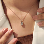 Cushion Cut Solitaire Diamond Pendant With Claw Prong