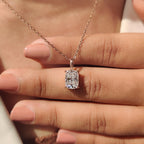 Cushion Cut Solitaire Diamond Pendant With Claw Prong