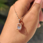Cushion Cut Solitaire Diamond Pendant With Claw Prong