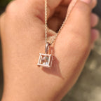 Princess Cut Diamond Pendant In Solitaire Style
