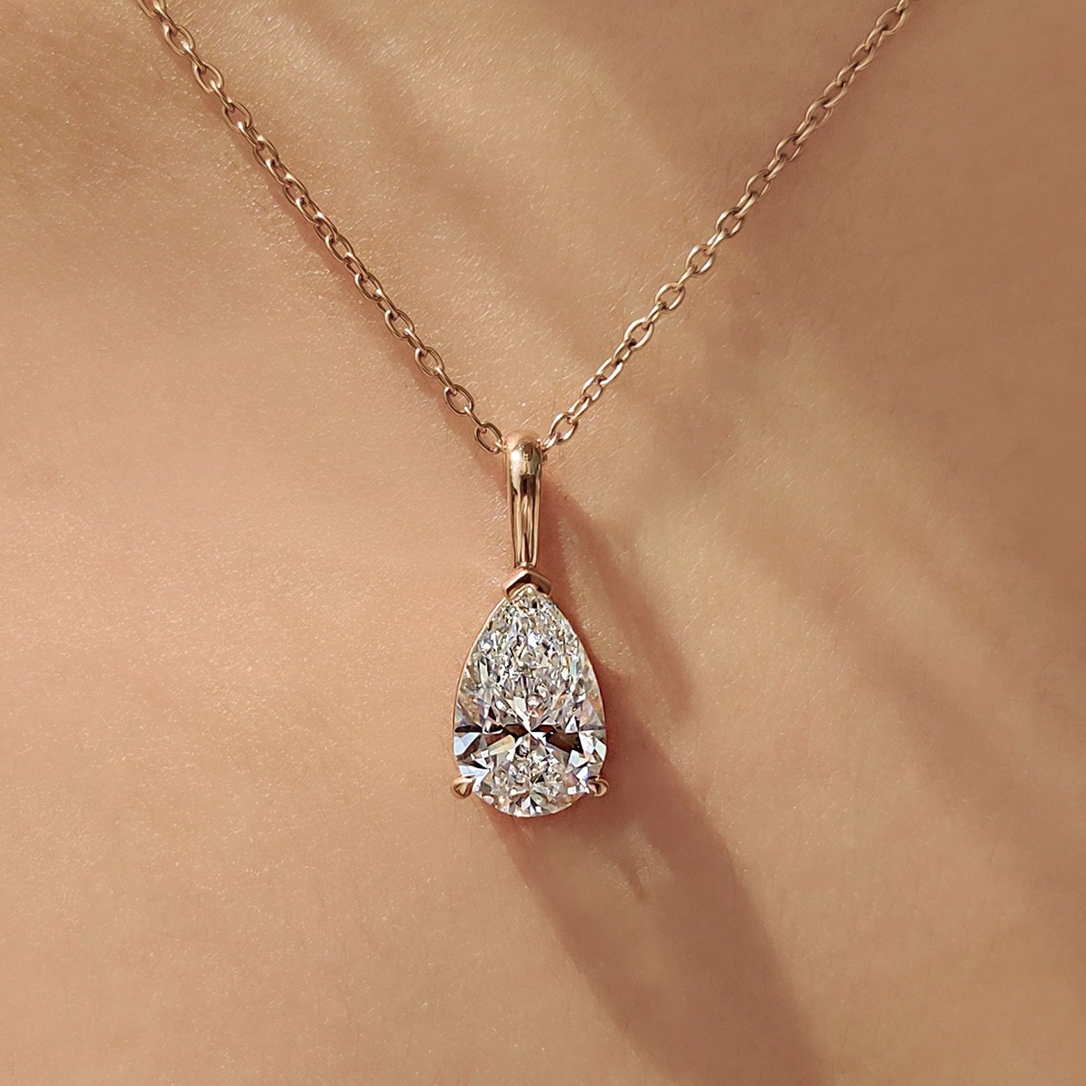 Pear Diamond Pendant In Solitaire Style Main image