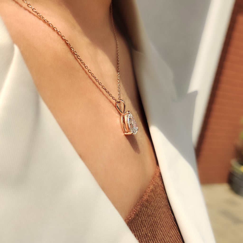 Pear Diamond Pendant In Solitaire Style