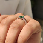 Shield Cut Green Gemstone Ring