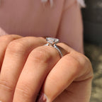 Radiant Cut Engagement Ring In Hidden Halo Design