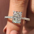 Radiant Cut Engagement Ring In Cathedral Setting