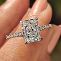 Radiant Cut Engagement Ring In Hidden Halo Design