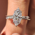 Marquise Cut Diamond Engagement Ring In Hidden Halo Style