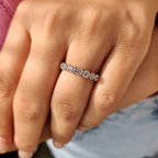 Round Cut Diamond Shared Prong Wedding Band