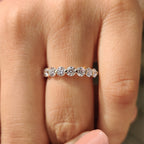 Round Cut Diamond Shared Prong Wedding Band