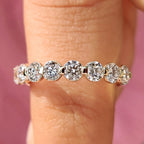 Round Cut Diamond Shared Prong Wedding Band