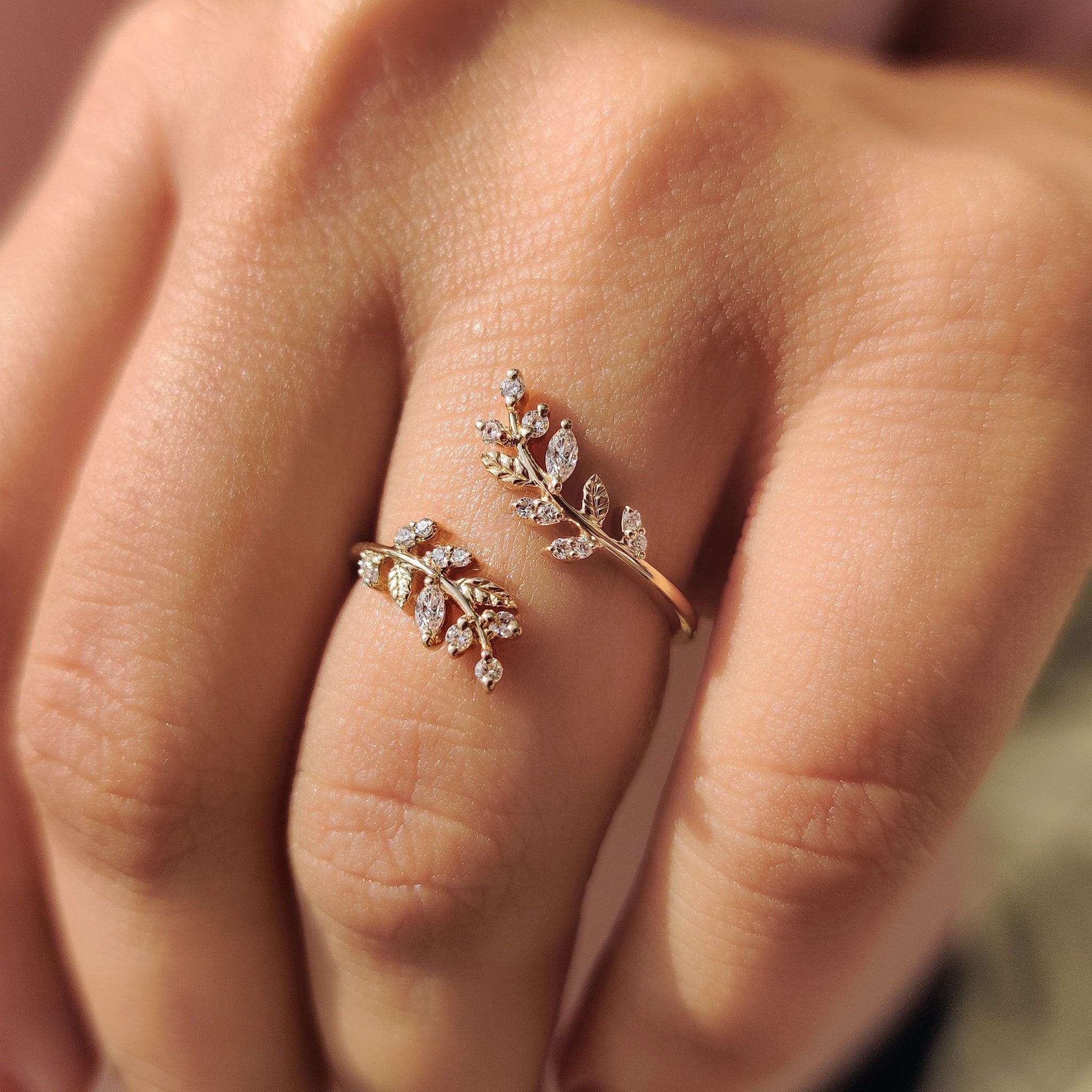 Nature Inspired Wedding Band Featuring Open Gap Design