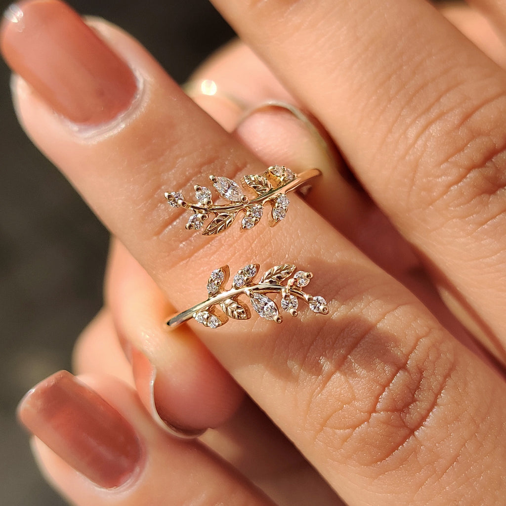 Nature Inspired Wedding Band Featuring Open Gap Design