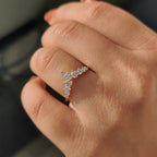 Seven Stone Curved Wedding Band