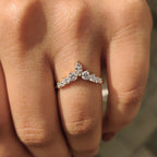 Seven Stone Curved Wedding Band