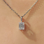 Emerald Cut Pendant With Solitaire style