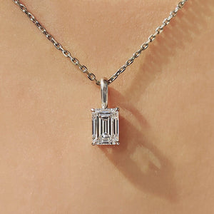 Emerald Cut Pendant With Solitaire style