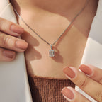 Emerald Cut Pendant With Solitaire style